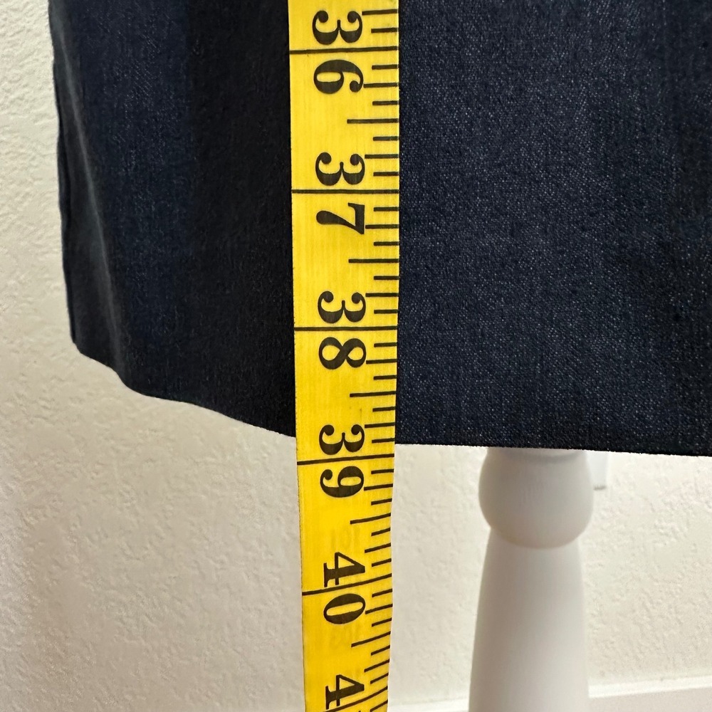 Sandra Darren Denim Sheath Dress Womens 10 Blue Dark Wash Cap Sleeve Knee Length - Picture 4 of 12